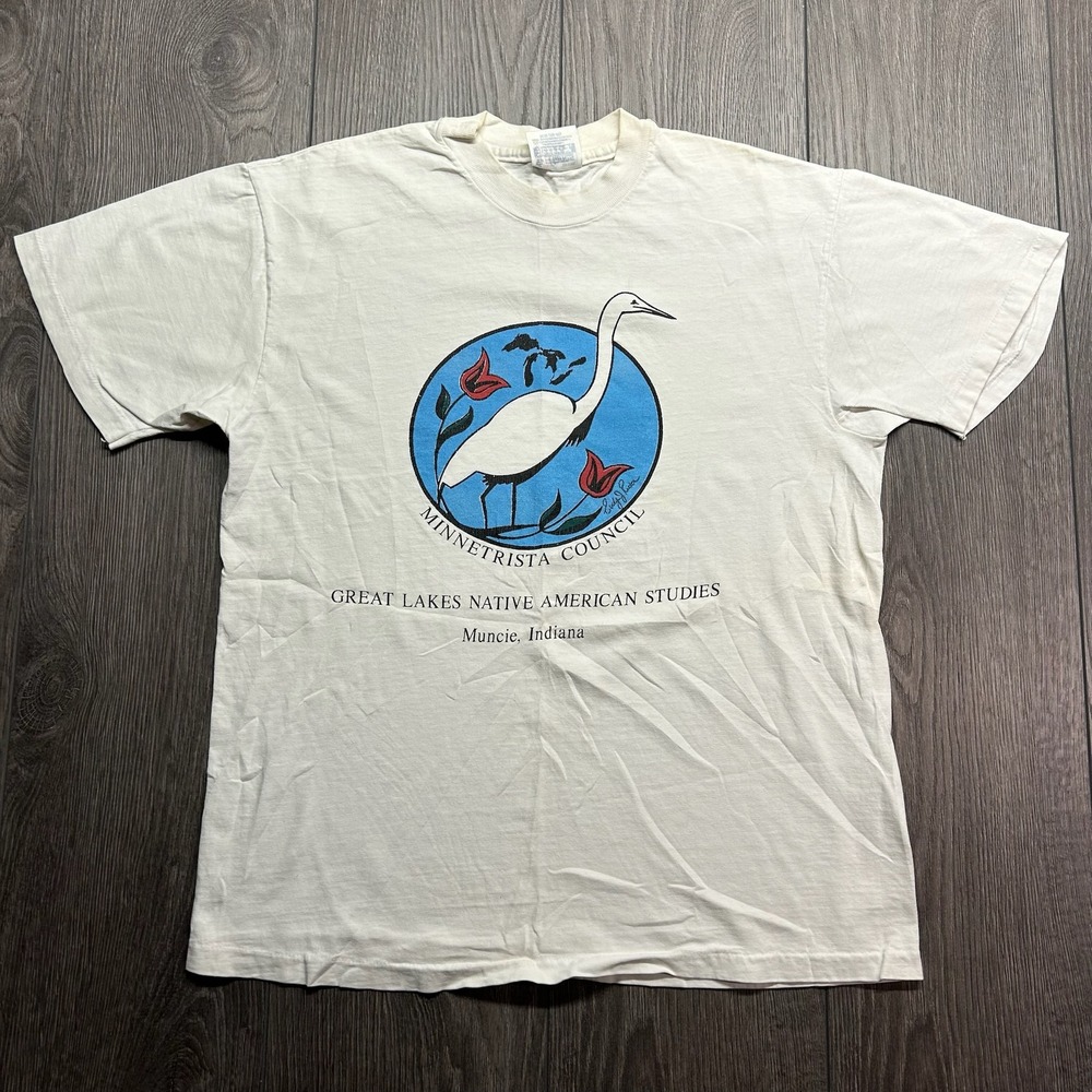 Vintage Minnetrista Council Native American Studies Medium Shirt White Hanes